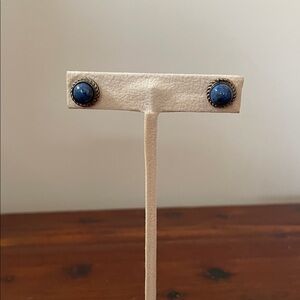 Vintage Blue Soladite Lapis Sterling Silver 925 Southwest Stud Earring